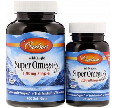 CARLSON LABS SUPER OMEGA-3 EPA DHA 100 + 30 KAPS