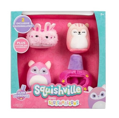 SQUISHMALLOWS SQUISHVILLE GLAM MAKEOVER ZESTAW 4 EL