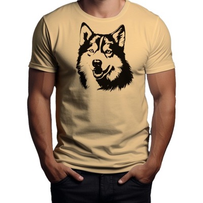 Koszulka T-shirt "Husky" Bawełna XL