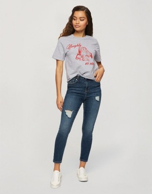 MISS SELFRIDGE T-SHIRT ŚWIĄTECZNY PRINT 34-36 1UEN