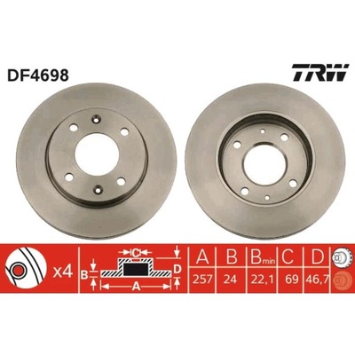 ДИСК ТОРМОЗНОЙ TRW DF4698