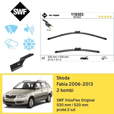 ESCOBILLAS PARTE DELANTERA PARA SKODA FABIA 2 UNIVERSAL (2006-2013) SWF  