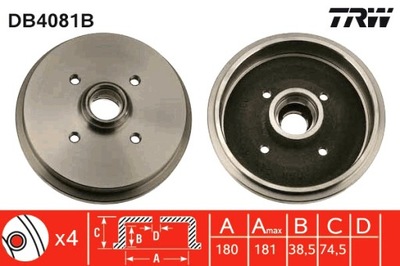 TRW BEBNY DE FRENADO 2SZT. PARTE TRASERA AUDI 50 80 B1 80 B2 CUPÉ B2 SEAT AROSA  