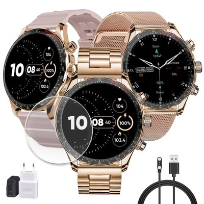 Smartwatch CalvaryWatch Smart Watch 3 paski rosegold ładowarka AMOLED