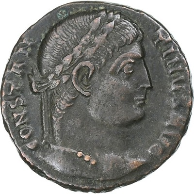 Constantine I, Follis, 326-328, Thessalonica, Brąz