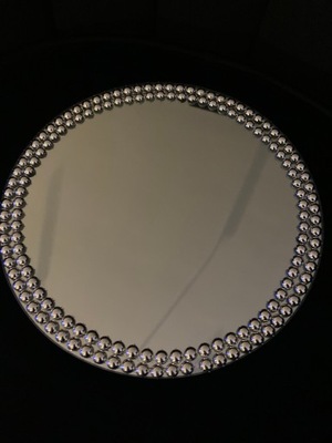 Świecznik taca lustrzana na świece perły 25 cm