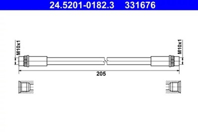 ATE 24.5201-0182.3 ПАТРУБОК ТОРМОЗНОЙ ГИБКИЙ