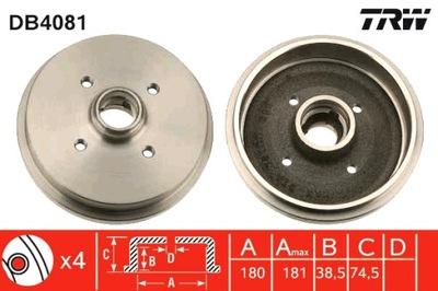 TRW BEBNY DE FRENADO 2SZT. PARTE TRASERA AUDI 50 80 B1 80 B2 CUPÉ B2 SEAT AROSA  