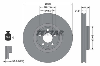 2X DISCO DE FRENADO AUDI PARTE DELANTERA A4/A5/Q5/Q7 2,0-3,0 TDI QUATTRO 15- 92289305  