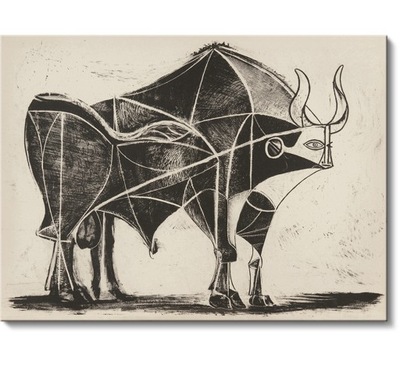 "Byk", Pablo Picasso, kubizm, 135x100 cm