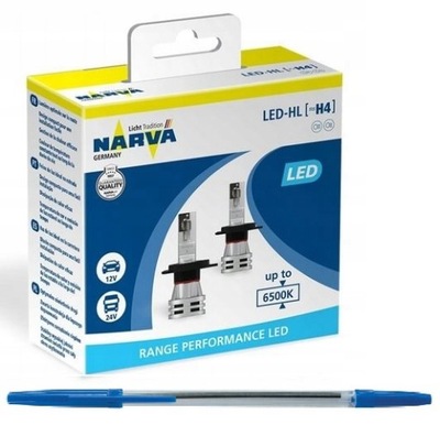 NARVA LEMPUTĖ LED H4 12/24V 24W 6500K RANGE PERFORMANCE 2 VIENETAI DOVANA 