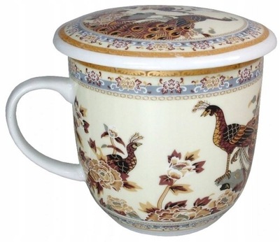 Kubek z sitkiem do herbaty Paw 300 ml porcelanowy