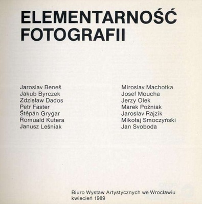 Elementarność fotografii 1989