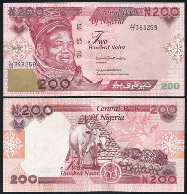 $ Nigeria 200 NAIRA P-47a UNC 2022