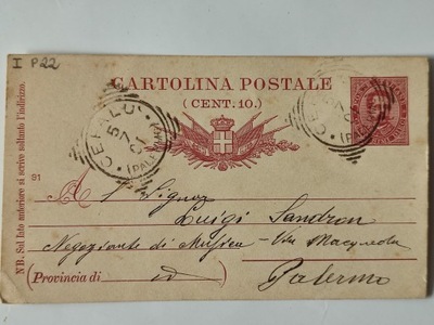 Całostka Italia Włochy 1891 Karta Pocztowa znaczek