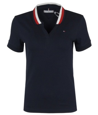 TOMMY HILFIGER polo damskie, granatowe, slim, S