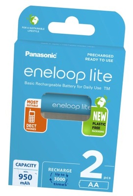 2 x akumulatorki Panasonic Eneloop R6/AA 950mAh