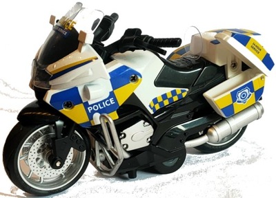 MOTOCYKL POLICJA Z NAPĘDEM JEDZIE SAM ŚWIATŁO DŹWIĘK MOTOR POLICYJNY