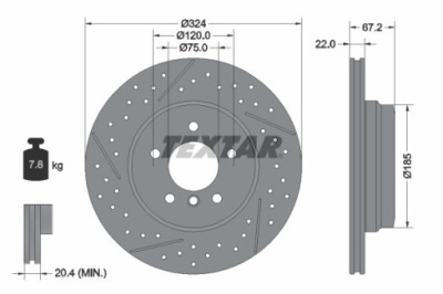 Диск ham. bmw t. 1/ 3 2,0-3,0 05-13 textar 92231203 фото №1