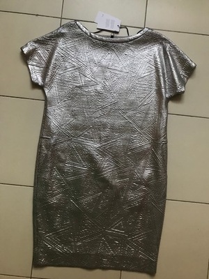 SOLAR,srebrna sukienka r. M