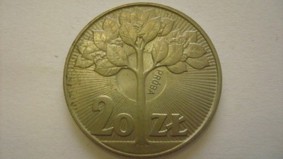 20 zł Kwitnące drzewo drzewko 1973 PRÓBA