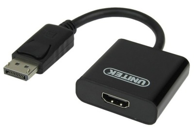 Adapter Unitek DisplayPort 0.1m HDMI gniazdo, czarny