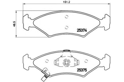 ZAPATAS DE FRENADO KIA SHUMA 98-01 BREMBO  