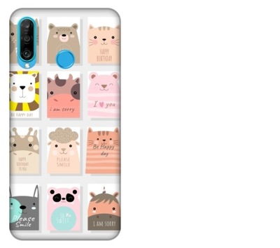 Etui pokrowiec Huawei P30 Lite Slodkie zwierzatka