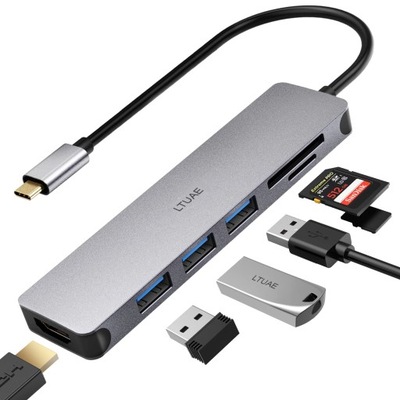HUB USB-C 6w1 HDMI 4K 3xUSB 3.0 SD/MicroSD