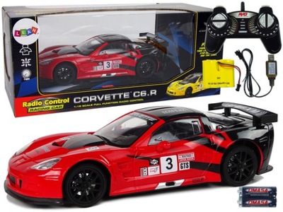 Auto Wyścigowe RC 1:18 Corvette C6.R Czerwony 2.4G