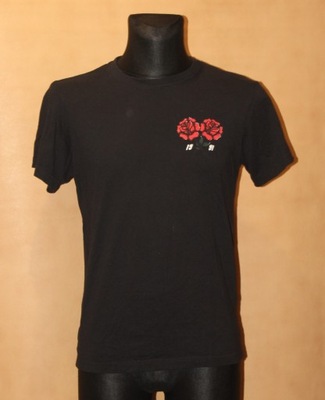 t-shirt czarny Koszulka z nadrukiem róże CROPP r.S