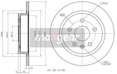 ДИСК HAM. OPEL T. INSIGNIA ДИСК 16 Z POWŁOKĄ ANTYKOROZYJNĄ