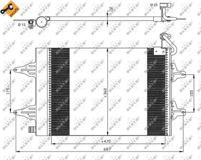 NRF CONDENSADOR DE ACONDICIONADOR VW POLO/FABIA/SEAT/ROOM CON OSUSZACZEM  