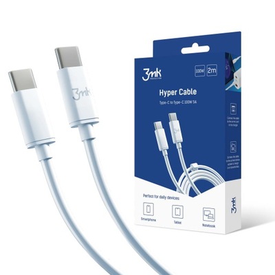 Kabel USB-C Typ-C 100W 5A 2m - 3mk Hyper Cable