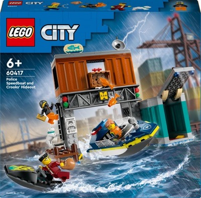 LEGO City 60417 Rendőrmotorcsónak és tolvaj búvóhely