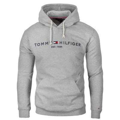 BLUZA TOMMY HILFIGER Z KAPTUREM SZARA r. M