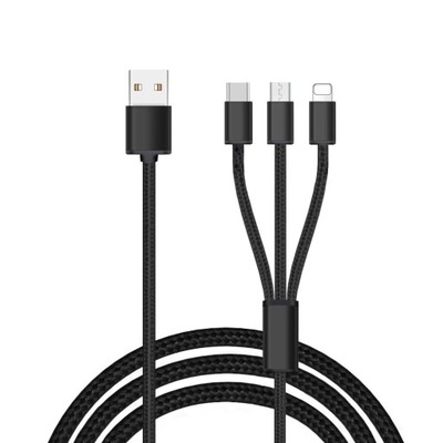 Kabel USB 3w1 micro USB / USB-C / Lightning iPhone
