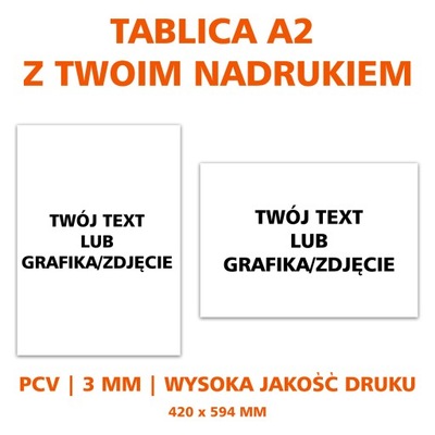 Tablica PCV PVC A2 - Twój Wydruk! Jakość! 24H