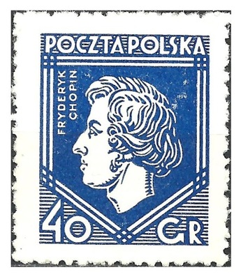 1927 Polska Fi.225 d ** niebieski FRYDERYK CHOPIN gwar. PZF