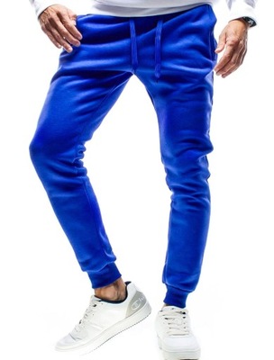 Spodnie męskie dresowe gładkie niebieskie rozmiar XXL