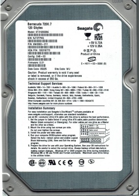 Dysk Seagate BarraCuda 7200.7 elektronika