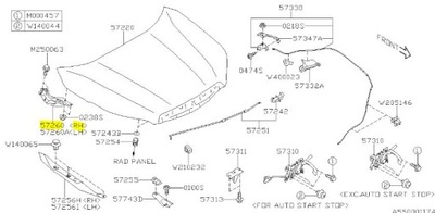 Subaru оригинальный номер 57260sj0009p петля капот крышки двигателя фото №1