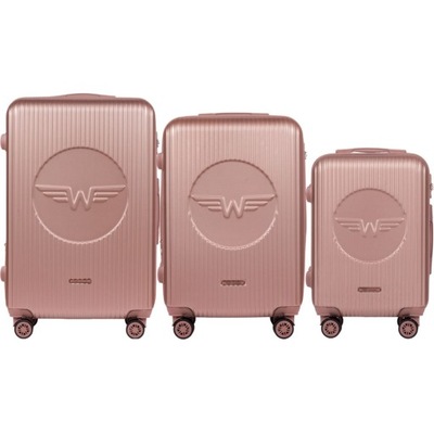 SWL02-3 KPL, Zestaw 3 walizek Wings (L,M,S), Rose gold