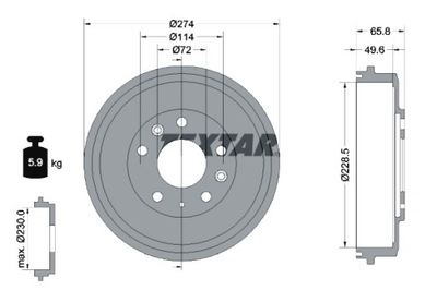 TEXTAR BEBNY ДИСКОВЫЕ ТОРМОЗНОЕ 2SZT. ЗАД MAZDA 626 V PREMACY 1.8 1.9 2.0D фото