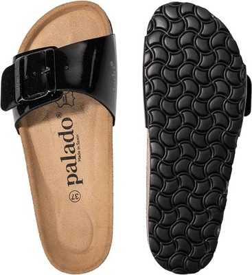 Skórzane brązowe Klapki Damskie , sandały PALADO, rozmiar 40