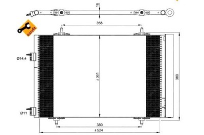 Конденсатор кондиционера citroen c5 09- peugeot 508 фото №1