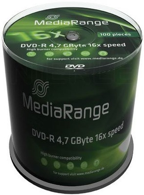 DVD-R 16x CB 4,7GB MediaR 100 sztuk