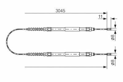 BOSCH ТРОС ТОРМОЗНОЙ РУЧНОГО СЕРЕДИНА L/P 3045MM 810MM CITROEN JUMPER