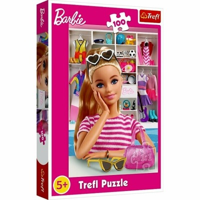 Puzzle Trefl 100 elementów Poznaj Barbie / Mattel, Barbie Trefl 16458