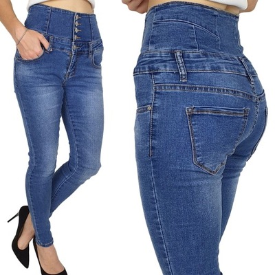 #DAMSKIE SPODNIE JEANS MODELUJĄCE WYSOKI STAN BLUE